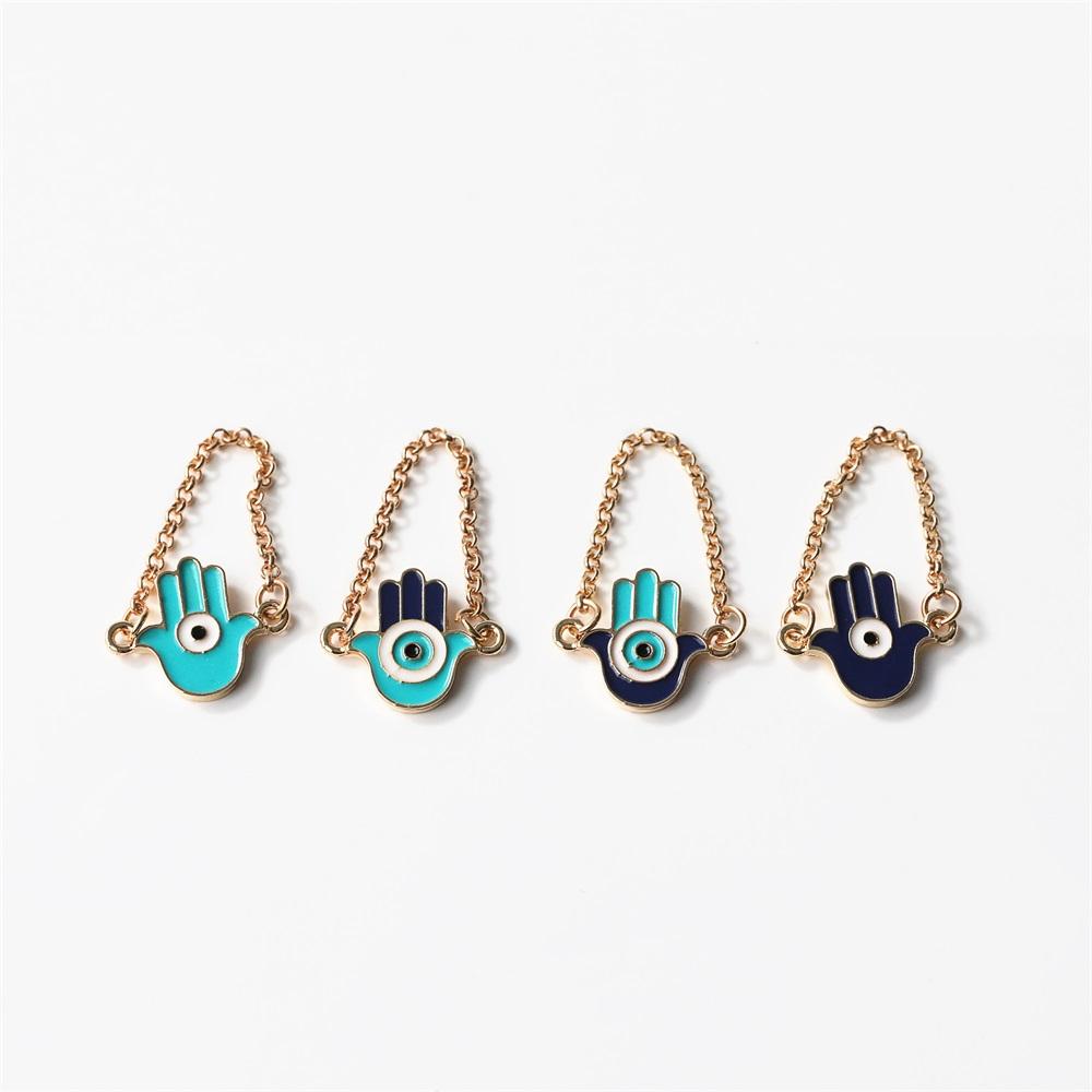 MAXERY latest design rings Devil's Eye ring chain  5pcs per set ring set jewelry