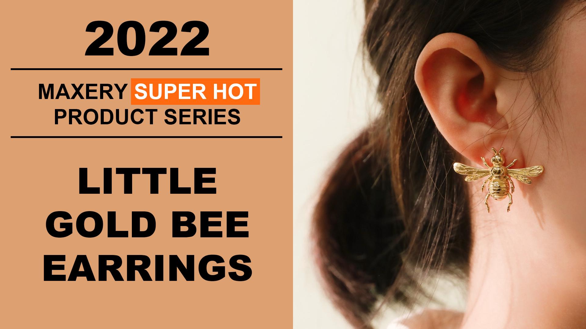 Maxery Hot sell Product Introduction--18K Golden bee earrings