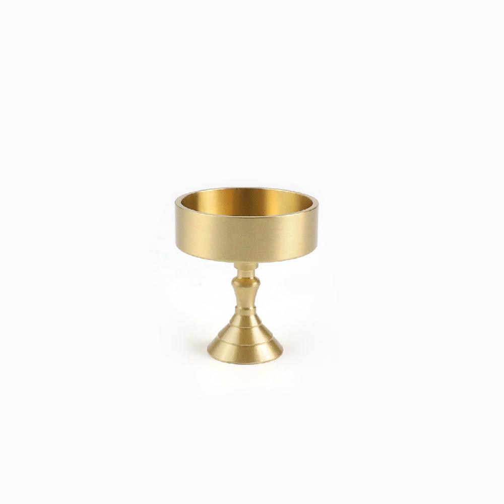 Maxery Brass Candle Holder Minimalist Brass Candle Pillar Satin Brass Holder