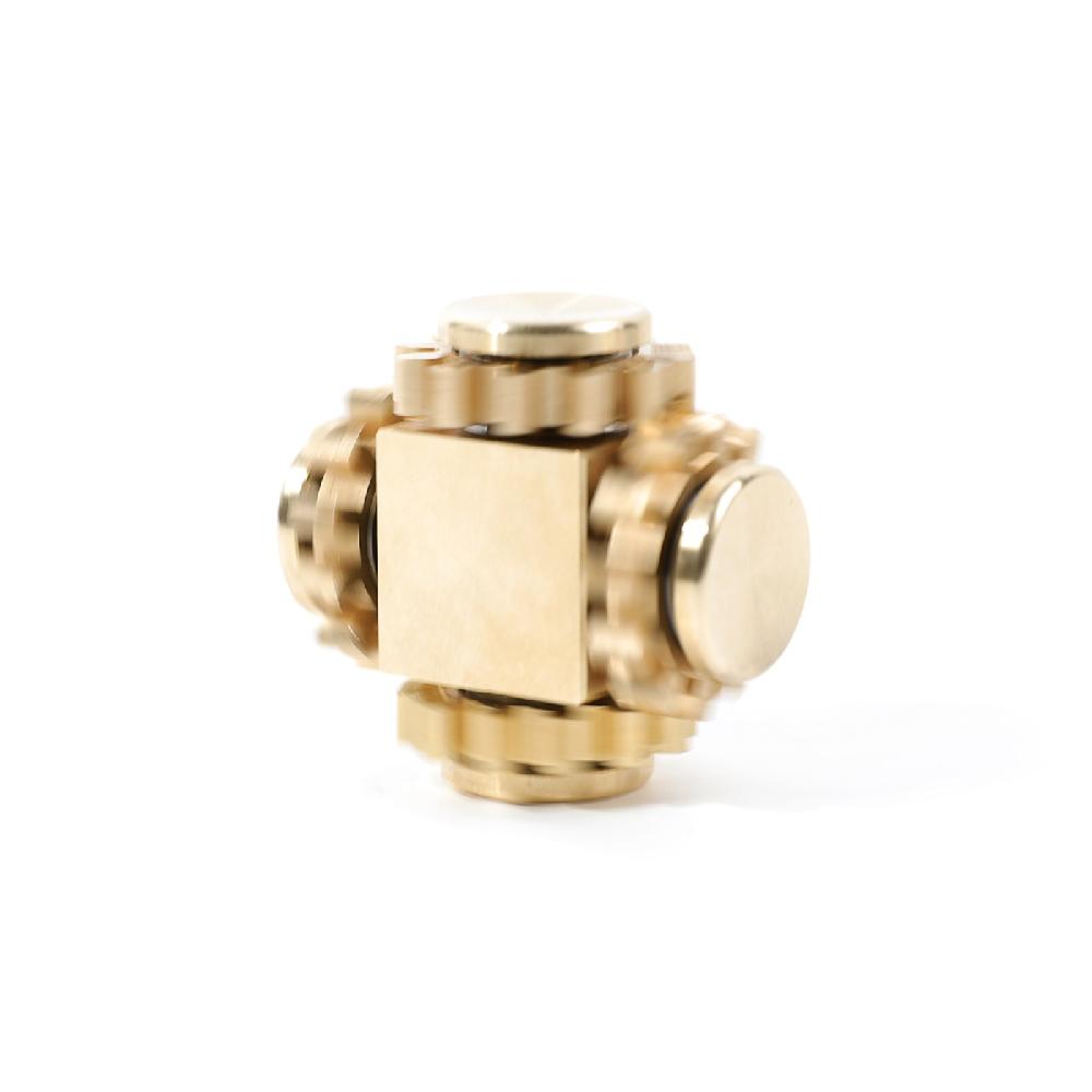 Pure Brass Magic Cube Gears Linkage Fidget Spinner Gears Linkage Finger Hand Spinner Toy Anxiety Relief Toy Gifts