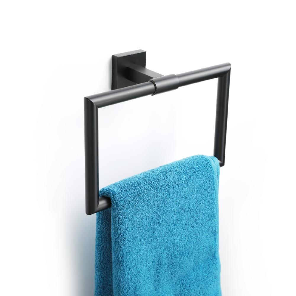 Maxery Washroom Hardware Asta Series Towel Ring Simple Matte Black Towel Holder