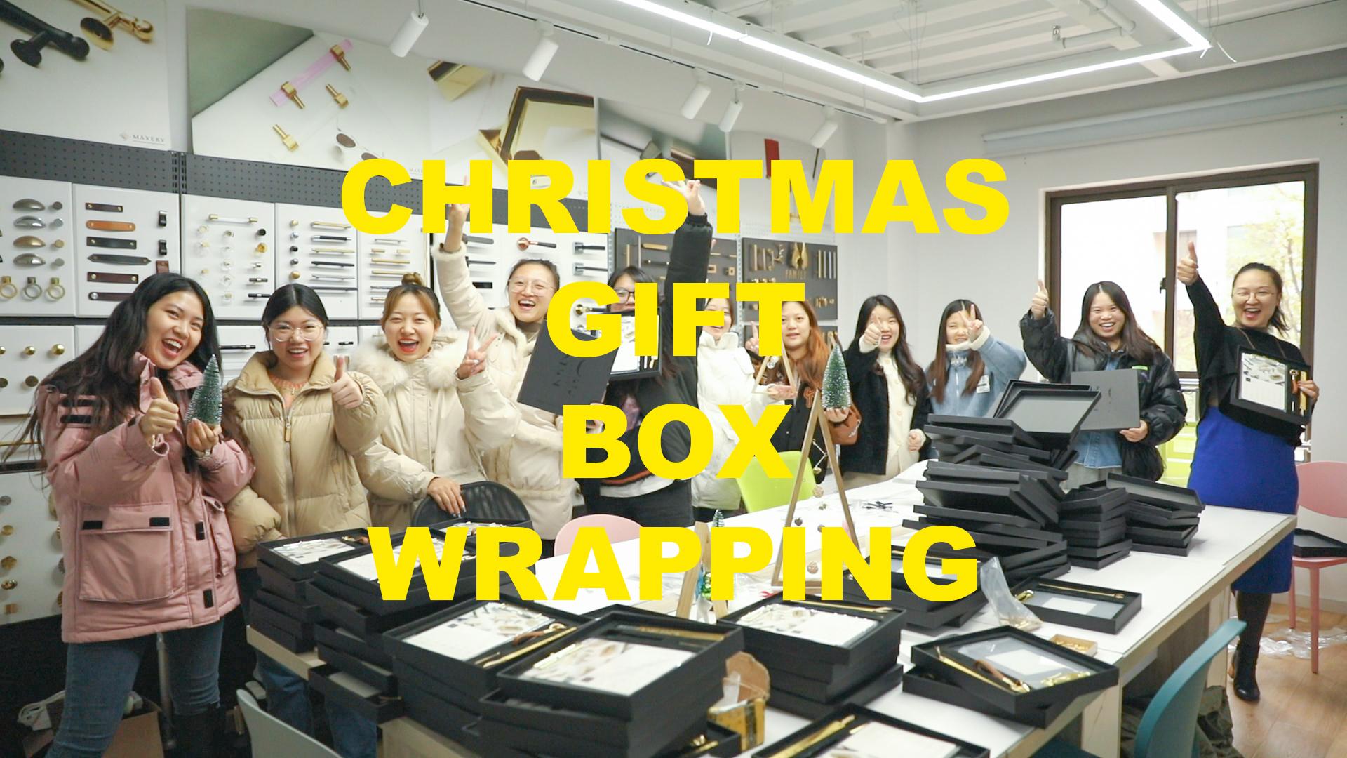 Christmas gift box wrapping