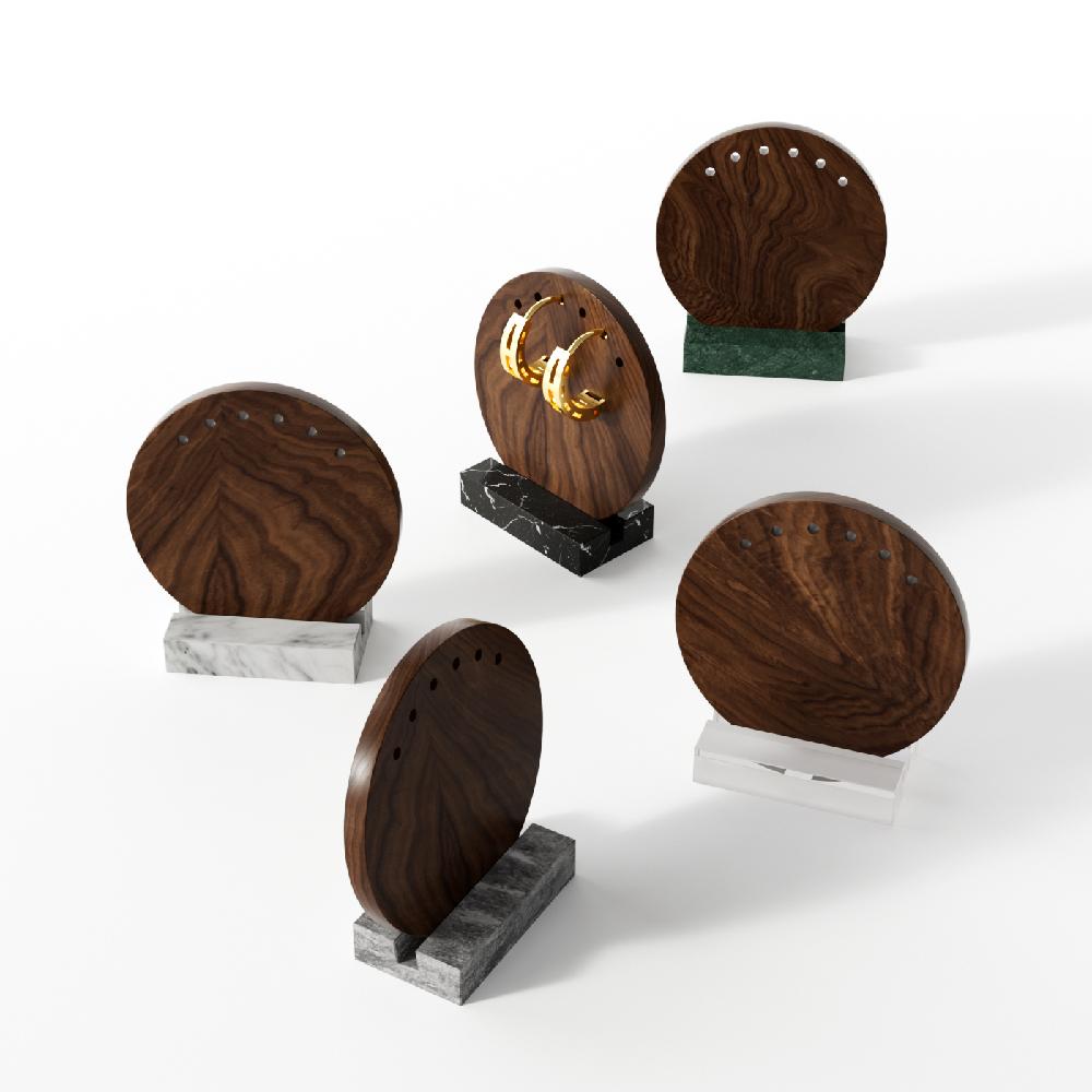 Maxery Stylish wood jewelry display stand for eardrop bracelet display, modern style wood grain base