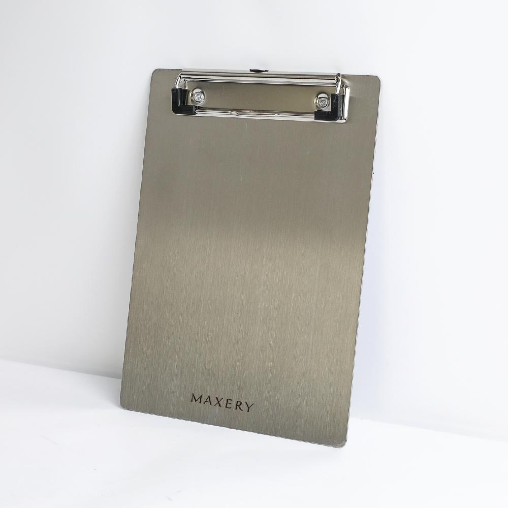 Maxery High Quality Stationery Simple File Folder Stainless Steel Board Clip Writing Pad Portable Waiters Pad Sketch board A4 A5 A6