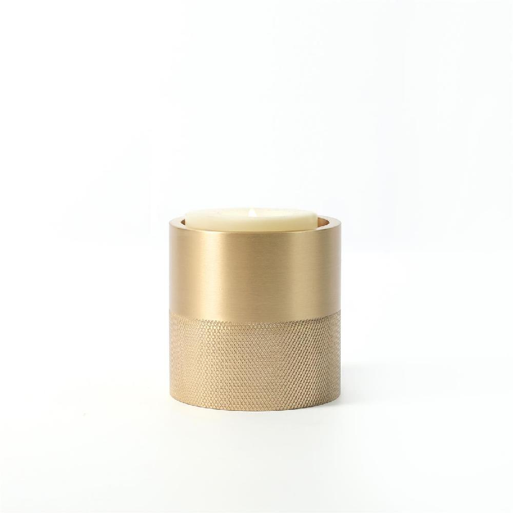 Maxery New Design Brass Knurled Candle Holder for Home Wedding Decor