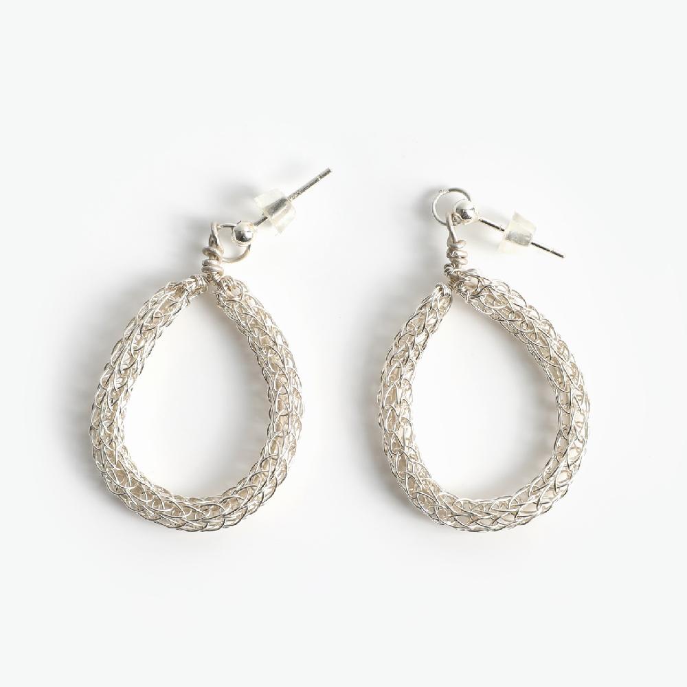 Handwoven Sterling Silver Earrings Chinese Minority Silver Jewelry Earring for Women Light Luxury Silver Earrings Handmade