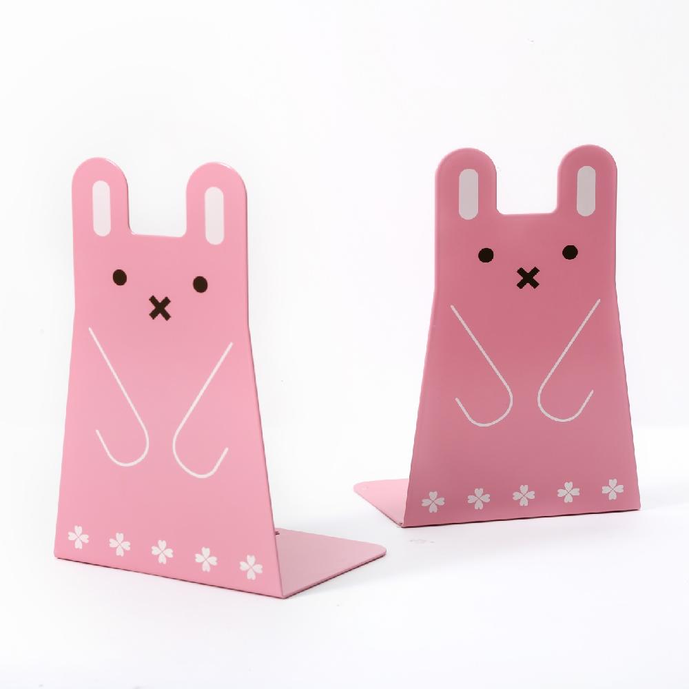 Cartoon Bookend Cat Rabbit Tinplate Metal Book Stand Holder Cute Girls Table Stationery School Office Supply Student Prizes