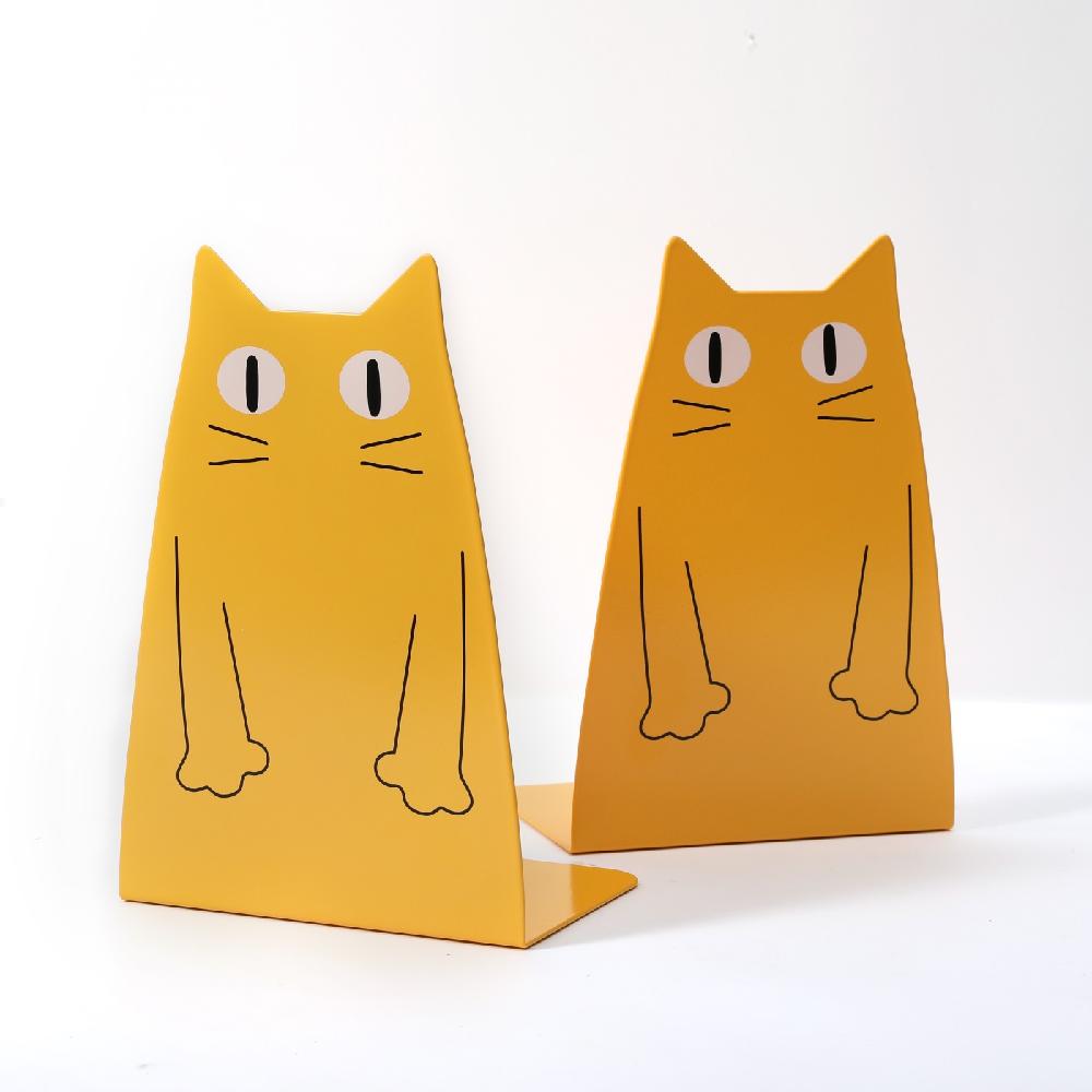 Creative Cute Cartoon Book Stand Cat Rabbit Shape Tinplate Metal Bookends Stationery School Office Supply Decorative Table Decor