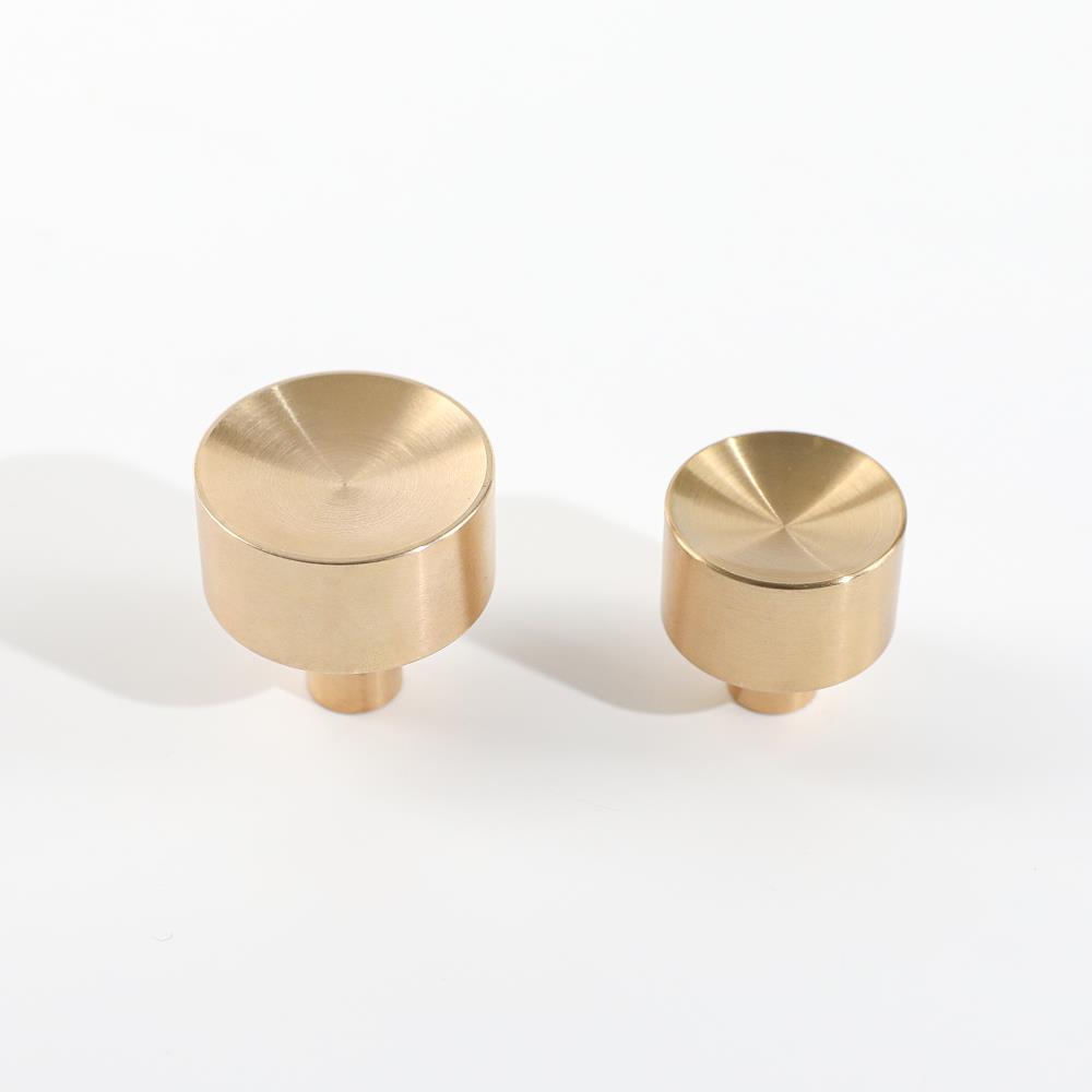 MAXERY Brass Cabinet Knobs Single Hole Furniture Handles Round Wardrobe Handles